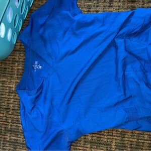 Blue V-Neck scrub shirt